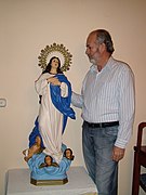 Talla de la Virgen Inmaculada (Capilla Castrense. Melilla), restaurada por Francisco Ruiz Peinado.