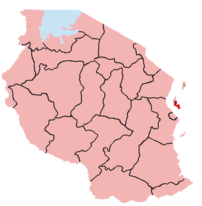 Harta regiunii Zanzibar South and Centralîn cadrul Tanzaniei