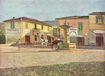 Vue de la "Piazzetta" di Settignano (vers 1880) Collection particulière