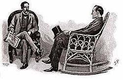 Sherlock Holmes a doktor Watson. Ilustrace Sidneyho Pageta z roku 1893
