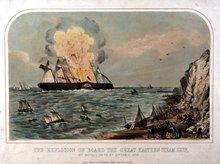 Great Eastern The Explosion on board the Great Eastern Steam Ship, off Hastings, on the 9th September, 1859 RMG PY0309.tiff