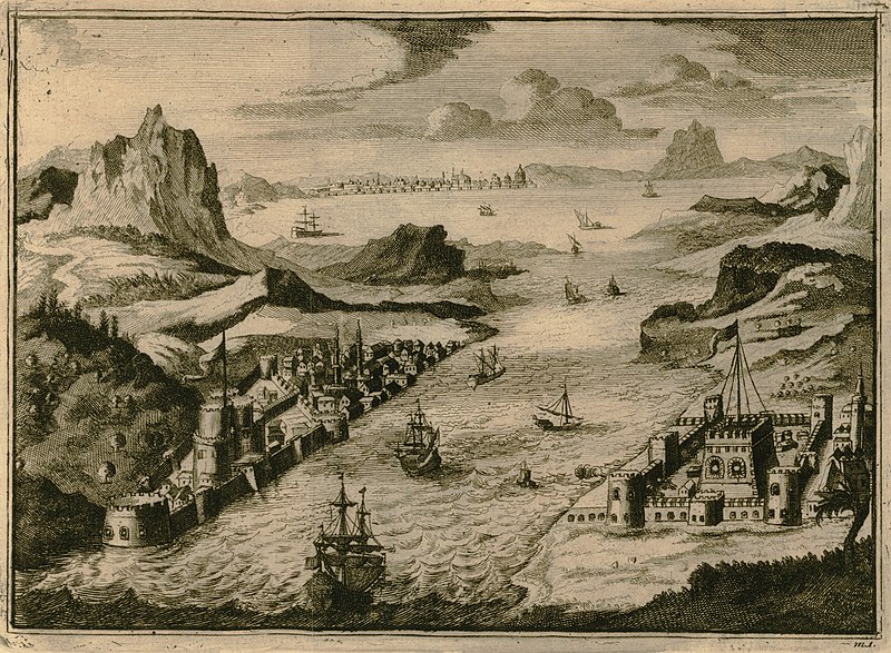 File:The castles Sultaniye (on the left) and Kilitbahir (on the right) on the European and Asiatic shores of the Dardanelles - Blount Henry - 1634.jpg