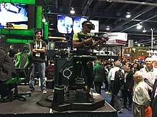 An Omni treadmill being used at a VR convention Treadmill Omni.jpg