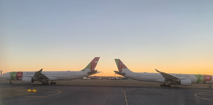 Symétrie d'avions TAP à Lisbonne