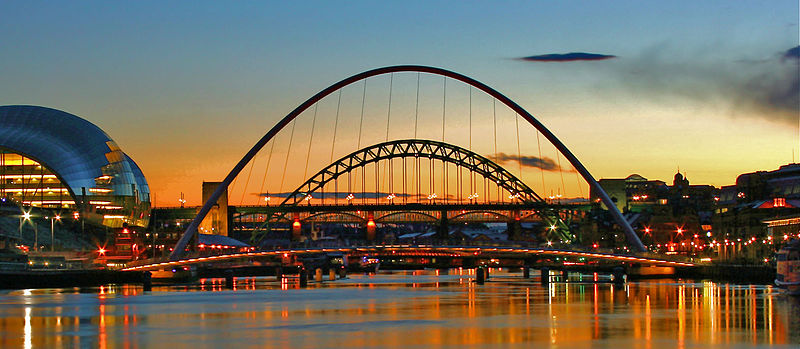 File:Tyne Bridges and The Sage at dusk.jpg