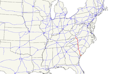 Mapa autostrady USA nr 21