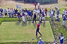 A tee box at the 2008 U.S. Open US Open - 2008 - Tee box -7 at Torrey Pines (2577936455).jpg