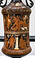 Underworld Painter - RVAp 18-297 - madness of Lykourgos - woman in naiskos - women and youths at tomb stele - München AS SH 3300 - 05