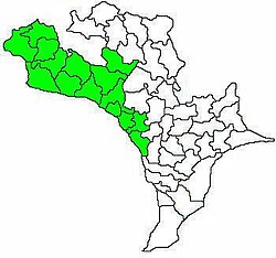Mandals in Vijayawada revenue division (in green) of Krishna district