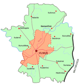 Kaart van Vilnius