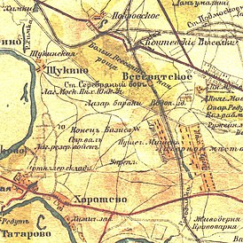 Военное поле на карте окрестностей Москвы (1900 год)