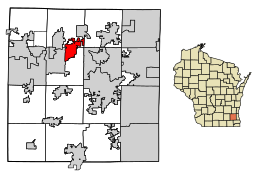 Location of Hartland in Waukesha County, Wisconsin.