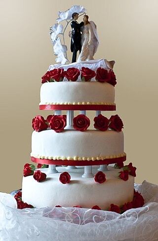 <span class="mw-page-title-main">Wedding cake</span> Cake for a wedding