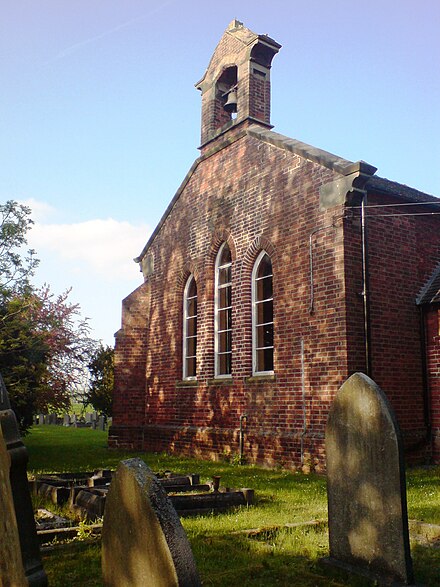 Whitgreave church, May 2008 West end of the parish church of St John the Evangelist, Whitgreave, Staffordshire, May 2008.jpg