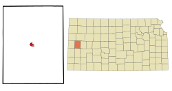 Location within Wichita County and Kansas