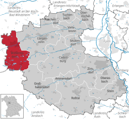 Läget för Wilhermsdorf i Landkreis Fürth