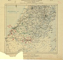 Military situation at 18:00 on 1 Nov 1917, immediately prior to the release of the Balfour Declaration. World War I Palestine campaign, Military situation immediately prior to the release of the Balfour Declaration.jpg