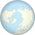 A polar projection of the northern hemisphere, created in a similar way