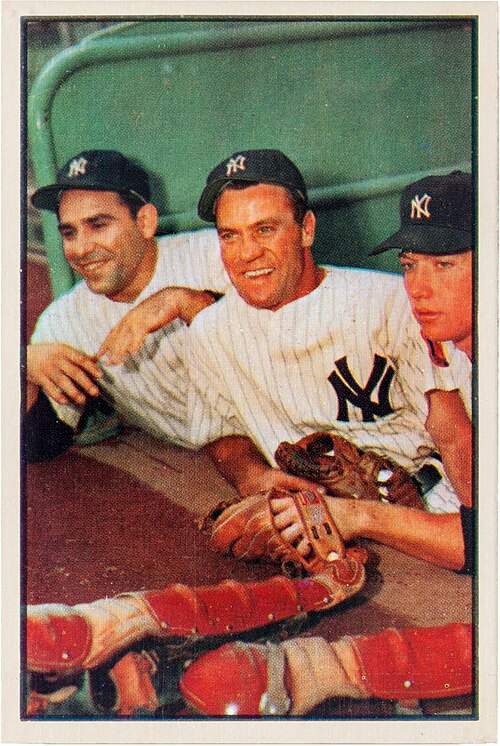 Berra with Hank Bauer and Mickey Mantle, 1953