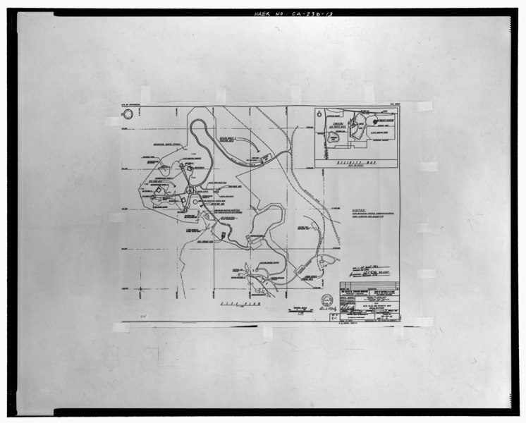 File:"CIVIL, SITE PLAN AND VICINITY MAP, AREA LOCATIONS." Test Area 1-125. Specifications No. ENG (NASA)-04-35363-1; Drawing No. 60-09-34; sheet 11. Ref. No. C-l. D.O. HAER CAL,15-BORON.V,4-13.tif