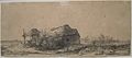 'Landscape with Cottage and Haybam' by Rembrandt, 1641, etching and drypoint, Honolulu Museum of Art.JPG
