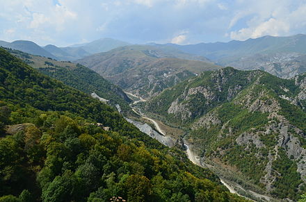 A view of the forested mountains of Nagorno-Karabakh