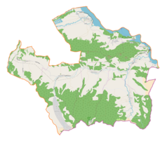Mapa konturowa gminy Łapsze Niżne, blisko centrum na lewo znajduje się punkt z opisem „Łapsze Wyżne”