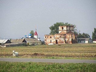 Леніна (Добрушскі раён), Выгляд на царкву з боку кар'ера.jpg