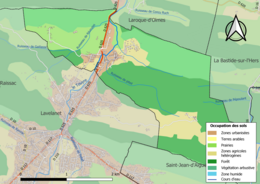 Kolorowa mapa przedstawiająca użytkowanie gruntów.