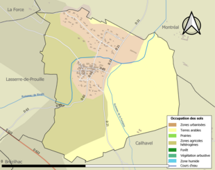 Barevná mapa znázorňující využití půdy.