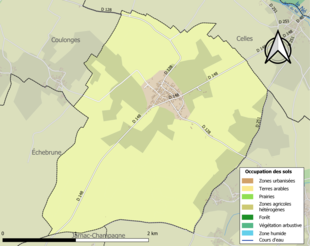 Kolorowa mapa przedstawiająca zagospodarowanie terenu.