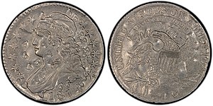 The only known example of the counterstamped 1814 platinum half dollar, J-44a 1814 Platinum half dollar.jpg