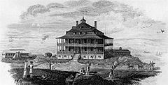 Nahant Hotel, from Boston Monthly Magazine, 1825. Engraving by J.R. Penniman