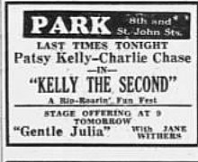 1936 - Annuncio pubblicitario del Park Theatre - 8 ottobre MC - Allentown.jpg