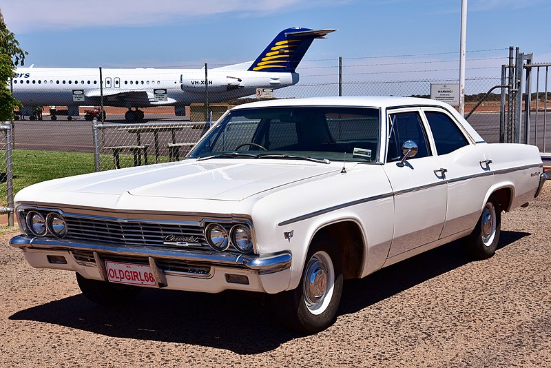 File:1966 Chevrolet Bel Air, Leonora Airport, 2018 (01).jpg