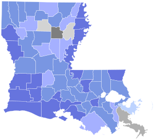 1972 United States Senate election in Louisiana results map by parish.svg