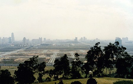 Futian CBD in the spring of 1998 from Lianhuashan Park