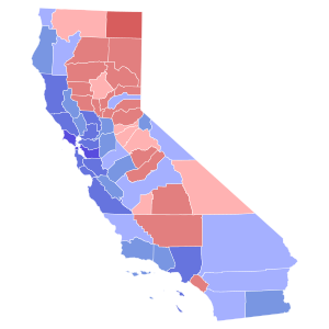 2010 California State Treasurer election results map by county.svg