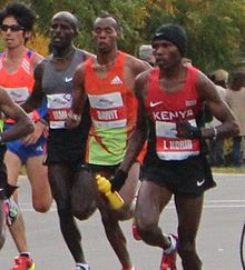 Shami Abdulahi (centre) at the 2012 Chicago Marathon. 2012 Chicago Marathon - Dadi - Shami - Korir.jpg