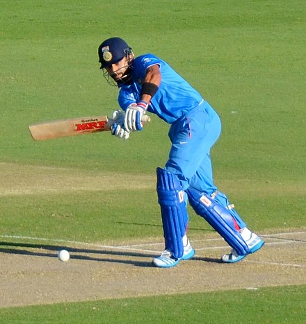 Kohli playing his famous flick shot in CWC 2015