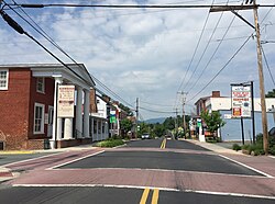 2016-06-27 10 48 56 View west along U.S. Route 33 Business (Old Spotswood Trail) at Ford Avenue in Stanardsville, Greene County, Virginia.jpg