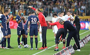 Tuchel coaches Paris Saint-Germain in a friendly against Dynamo Dresden in 2019 2019-07-17 SG Dynamo Dresden vs. Paris Saint-Germain by Sandro Halank-452.jpg