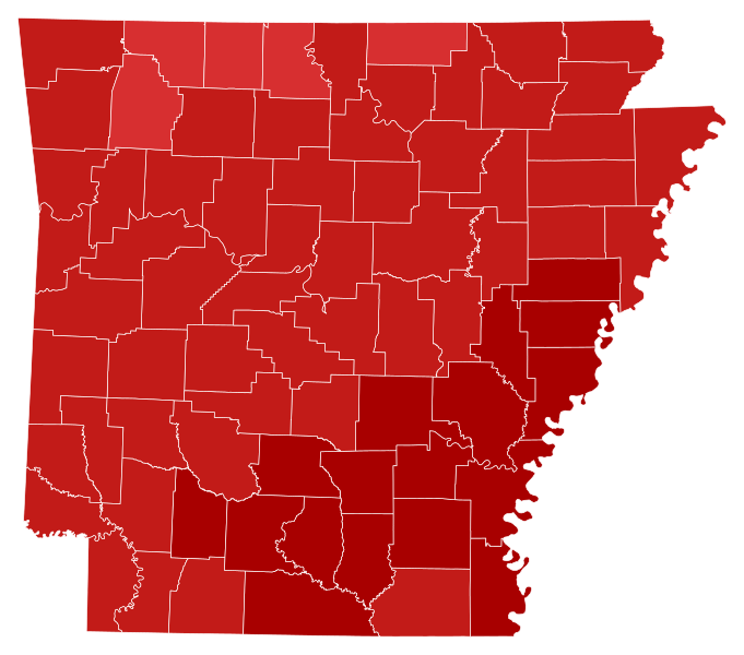 File:2022 Arkansas Attorney General Republican Primary election results map by county.svg