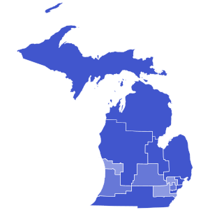 2024 Michigan Republican presidential primary results map by congressional district.svg