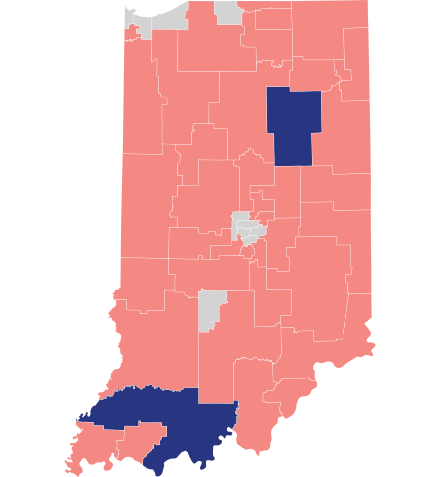 Endorsements by incumbent Republicans in the Indiana Senate.

.mw-parser-output .legend{page-break-inside:avoid;break-inside:avoid-column}.mw-parser-output .legend-color{display:inline-block;min-width:1.25em;height:1.25em;line-height:1.25;margin:1px 0;text-align:center;border:1px solid black;background-color:transparent;color:black}.mw-parser-output .legend-text{}
Endorsed Ron DeSantis (1)
No endorsement (39) 2024 United States presidential election Republican primary Indiana Senate endorsements.svg