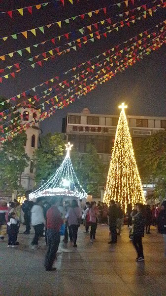 File:2 Lighting Trees & Towers in Sacred Heart Cathedral in Canton, China (HDR).jpg