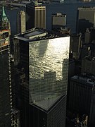 4 WTC reflecting the Hudson from One World Observatory in 2017
