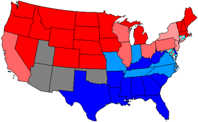 House seats by party holding plurality in state
80+ to 100% Democratic
80+ to 100% Republican
60+ to 80% Democratic
60+ to 80% Republican
Up to 60% Democratic
Up to 60% Republican 51 us house membership.png