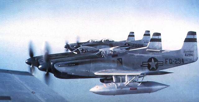 F-82Es 46-294 and 46-296 about 1948 with external tanks