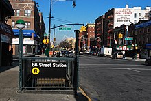 View of the staircase at the southwestern corner of 86th Street and Fourth Avenue 86 Street Station (4278139296).jpg